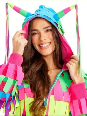 Women’s Tipsy Elves Piñata Costume Halloween Festival Vibrant Fringe Large